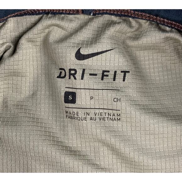 Nike Dri Fit Shorts Men's S Tan Running Drawstring Pockets Split Hem Logo Swoosh - Picture 3 of 8